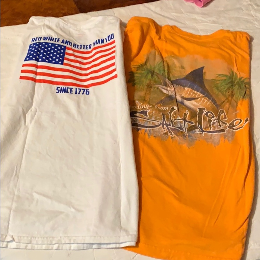 2 - T-Shirts  both Medium Salt Life and Hanes